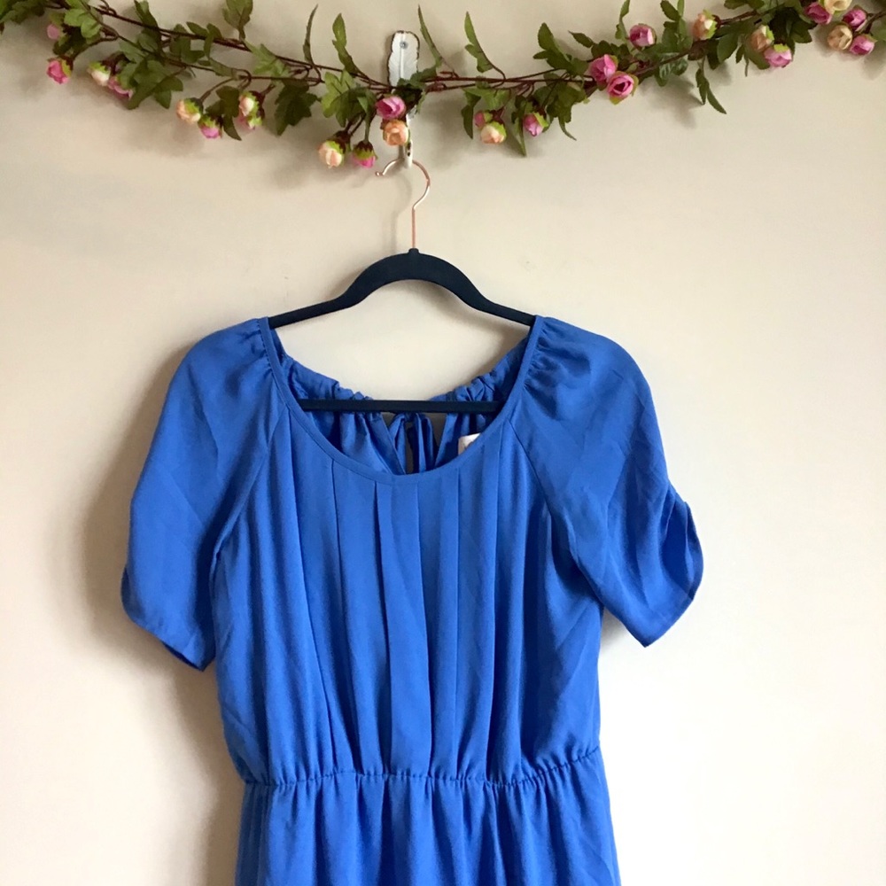 Ann Taylor LOFT blue short sleeve fit &flare dress - Picture 5 of 10